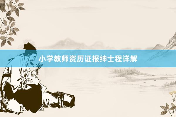 小学教师资历证报绅士程详解