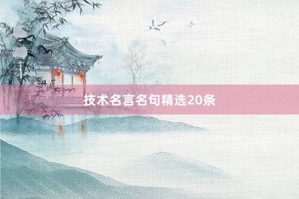 技术名言名句精选20条